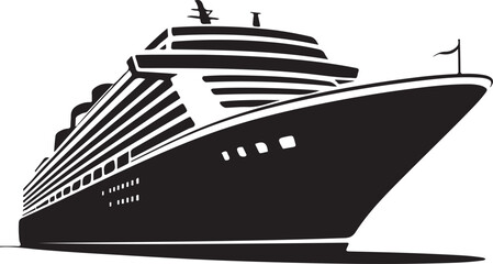 Cruise ship silhouette, cruise ship icon vector illustration © Masud