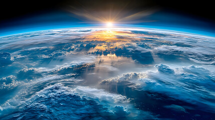 Fototapeta premium Earthrise: A Celestial Sunrise