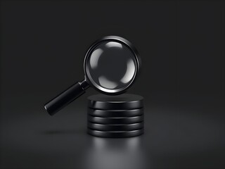 magnifying glass on white background