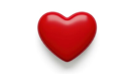 Red Heart on White Background, Symbol of Love and Valentine's Day