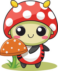 Ladybug, Cute Cartoon Ladybug, Cute Cartoon Ladybug Vector Set, Adorable Ladybug Vector Art, 