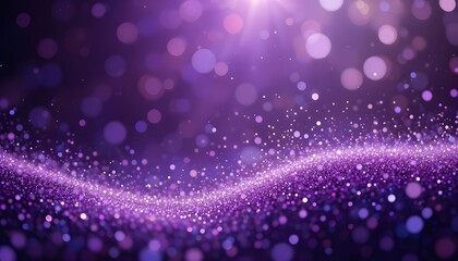 Obraz premium Purple Glittering Particle Floating Abstract Background for Christmas and New Year Festive Season
