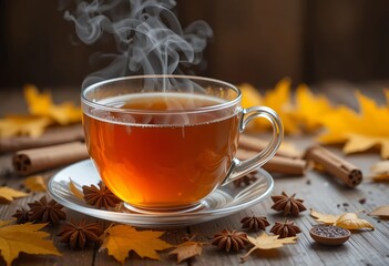 Warm Autumn Tea with Cinnamon and Star Anise