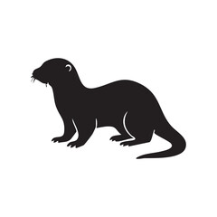 silhouette of a otter vector