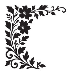 black and white floral frame