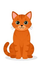 Fototapeta premium Cartoon ginger cat sitting