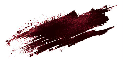 Abstract watercolor brush stroke in black and purple for creative design. Bold swipe of paint with brush strokes on white background	