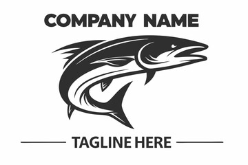 Detailed Black Fish Jumping on a White Background