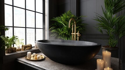 modern living room with bamboo