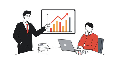 Business Meeting with Growth Chart Presentation 2.