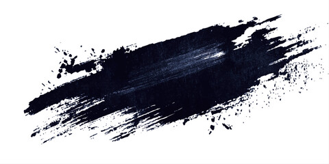 Abstract watercolor brush stroke in black and purple for creative design. Bold swipe of paint with brush strokes on white background	