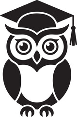 Owl with a Graduation Cap Silhouette