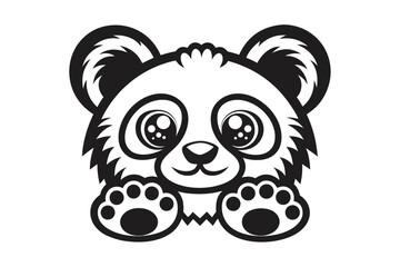 Cute Panda with Charming Details on White Background Design