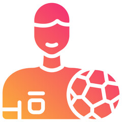 soccer player gradient fill icon