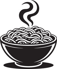 Spaghetti or noodle simple black icon on white background