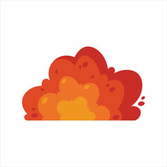 Flat Orange Bush Vector Illustration