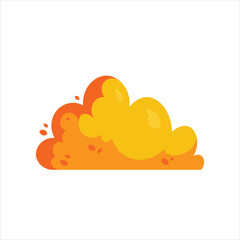 Flat Orange Bush Vector Illustration