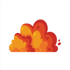 Flat Orange Bush Vector Illustration