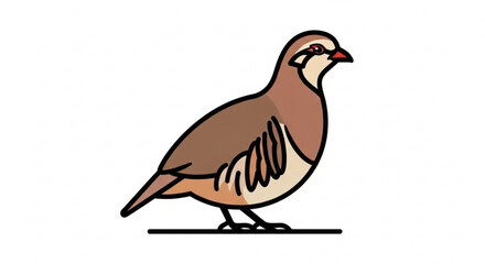 Fototapeta premium Partridge bird illustration vector drawing wildlife animal avian gamebird fowl nature design graphic art 100