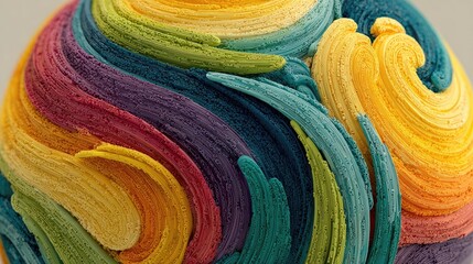 Vibrant swirling shapes forming a sphere to represent youth celebration