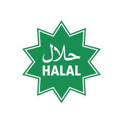 A green halal certified symbol on a white background
