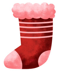 Red Gift Stocking Illustration