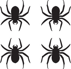 Spider vector images: halloween spider clipart, black spider silhouettes eps
