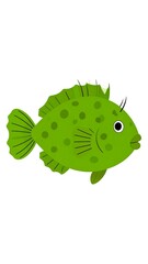 Fototapeta premium Cartoon green fish