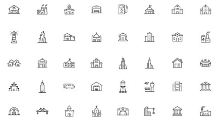 Building Icon Pack – Minimal City, Architecture & Landmark Icons