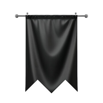 Elegant black banner with realistic folds for branding and announcements visuals
