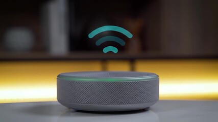 Smart audio device closeup showcasing modern design and technology - Powered by Adobe