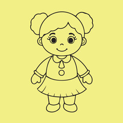 Cute Colorful Doll Vector Illustration