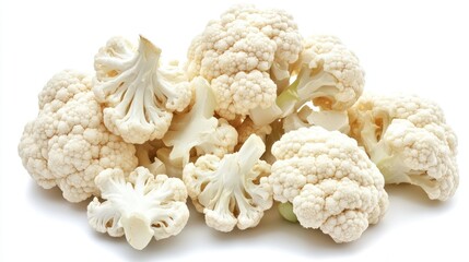 Fresh cauliflower florets, perfect for healthy meals and recipes. This nutritious vegetable is versatile and can be used in various dishes, promoting a balanced diet.