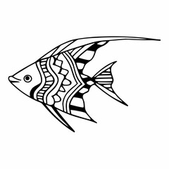 fish vector coloring page