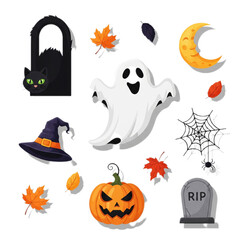 Obraz premium halloween icons set