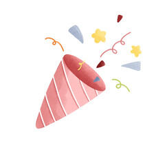Pink party popper celebration illustration