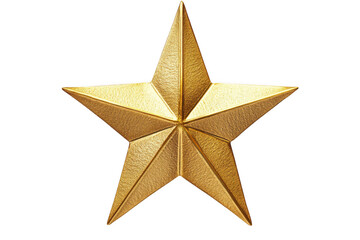Fototapeta premium Premium golden star illustration, metallic shine, award, decoration, celebration, achievement, success, isolated on transparent background