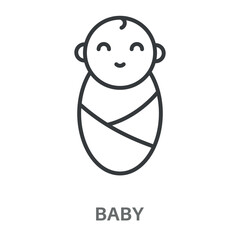 Baby Simple Style Outline Design Icon