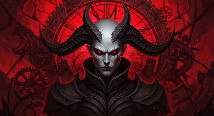 Focused Demon Lord, Dark and Powerful Figure.