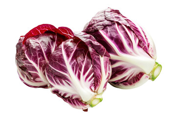 Obraz premium High resolution radicchio vegetable still life, fresh salad ingredient, healthy eating, isolated on transparent background
