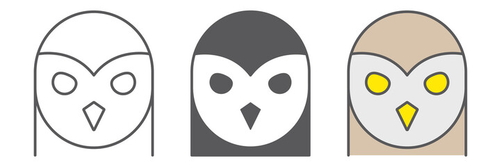 Owl line icon, animal and wild, halloween sign, vector graphics, a linear pattern on a white background, eps 10.