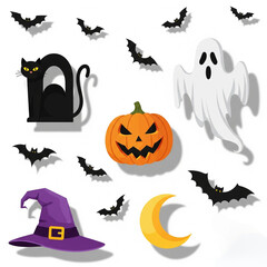 Obraz premium halloween icons set
