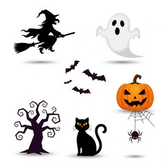 Obraz premium halloween vector set