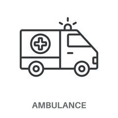 Ambulance Simple Style Outline Design Icon