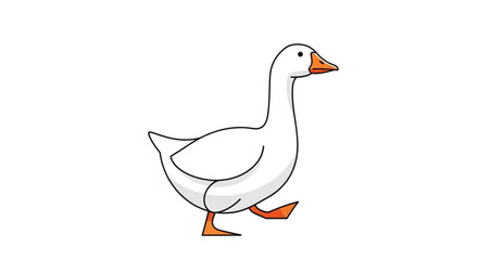 White goose vector illustration for farm animal clip art and goose drawing design resources and goose images