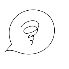 モヤモヤしているフキダシ付き手書きアイコン　グルグル・モヤモヤ・悩む・考える・不安〜Hand-drawn icons with a confused speech bubble - Round and round, confused, worried, thinking, anxious...〜