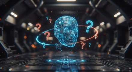 AI Artificial Intelligence and Machine Learning with Question Marks