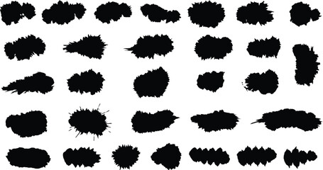 Black Ink Splatter Brush Strokes and Smears Collection abstract