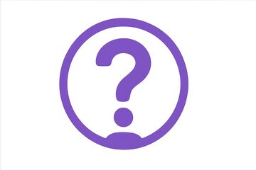 Purple question mark symbol on transparent background representing uncertainty