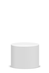 vertical cylindrical pedestal isolated on white background. 3d vector illustration